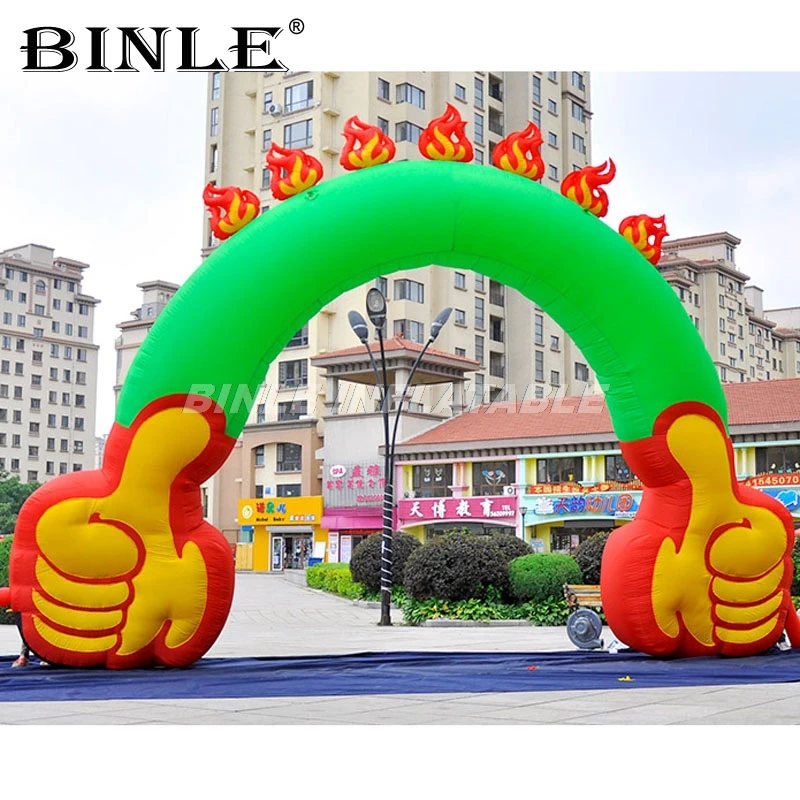 

Interesting Inflatable Happy Birthday Arch,Inflatable Gate Entrance Archway With Flame N Hands for Party
