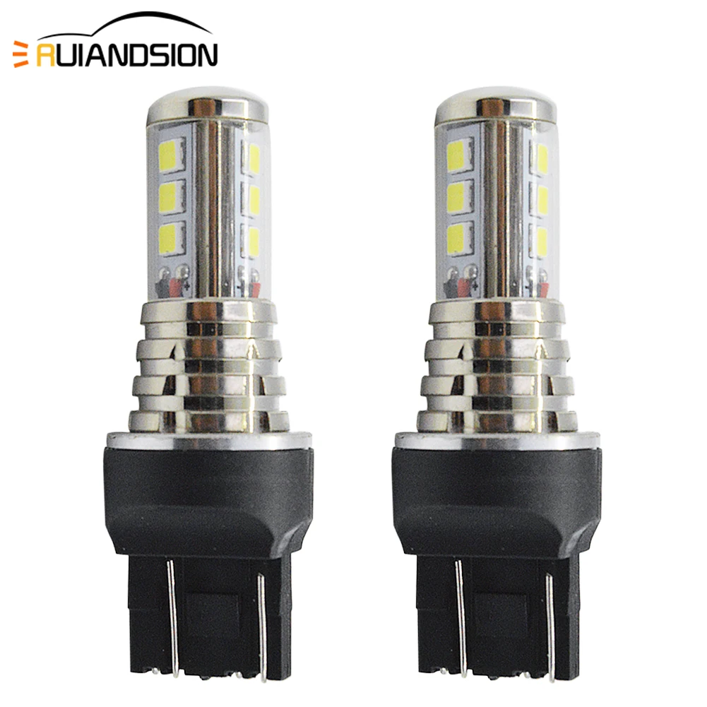 2x8,16 W 0.68A автомобиля T20 7440 7443 светодиодный лампы 3030 9SMD светодиодный 3156 3157 светодиодный для тормозной системы обратного светильник сигнала поворота может занять от 10 до 30V Белый 1000lm