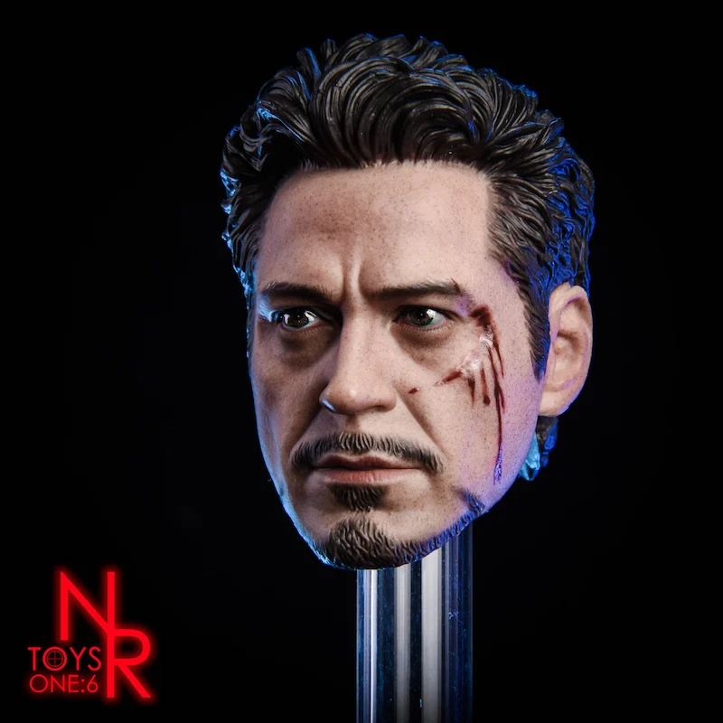 Новинка 1:6 масштаб Мужская голова Sculpt MK5 Tony 2,0 голова резная форма игрушки Нормальная/поврежденная версия подходит 1" фигурка для коллекции