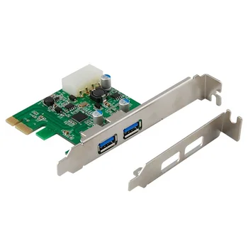 

2-Port PCI Express Controller Card PCIe Adapter Controller Bracket 5V/900mA USB 3.0 Practical Useful
