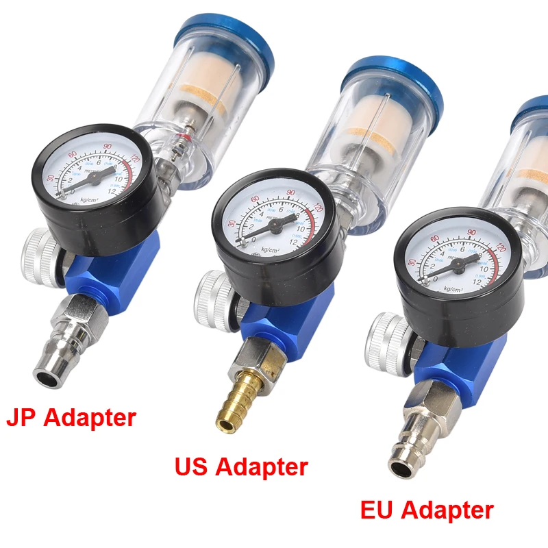 1/4" Pneumatic In-Line Filter - Air Pressure Regulator & Water/Oil Trap For Spray Guns & Air Tools