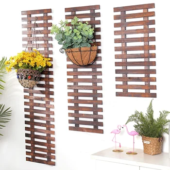 

Solid Wood Fence Wall Hanging Flower Frame Grid Balcony Wall Hanging Plant Rose Rose Flower Shelf Hanging Wall Decoration