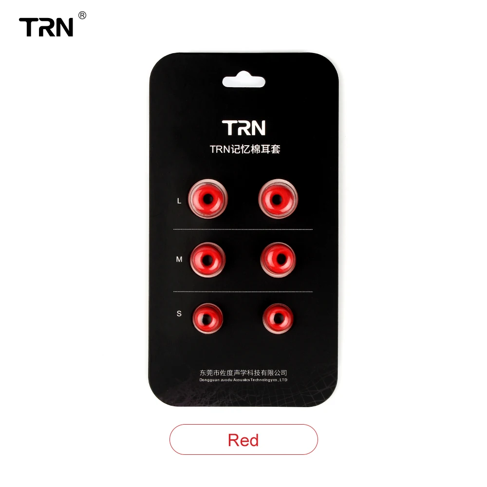TRN 3 пары(6 шт.) L M S в ухо пены памяти советы наушники/ушной рукав/ушной наконечник/наушники для наушники KZ TRN X6/V30/V80 - Цвет: red