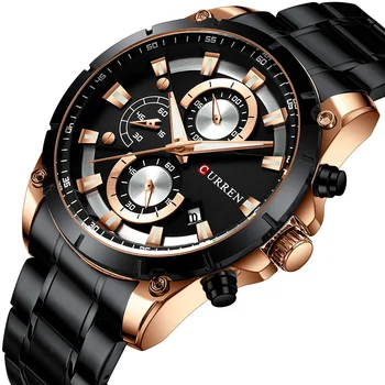 

CURREN Creative Design Watches Men Luxury Quartz Wristwatch with Stainless Steel Chronograph Sport Watch Male Clock Relojes