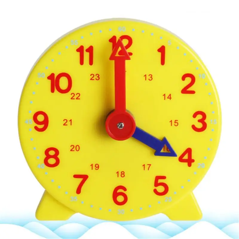 Reloj educativo Montessori de buena calidad para niños, reloj de engranaje de tiempo para aprendizaje, 4 pulgadas, 12/24 horas