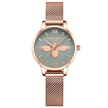 Женские часы из нержавеющей стали, сетчатые наручные часы, лучший бренд класса люкс, японский кварцевый механизм, розовое золото, дизайнерские элегантные стильные часы