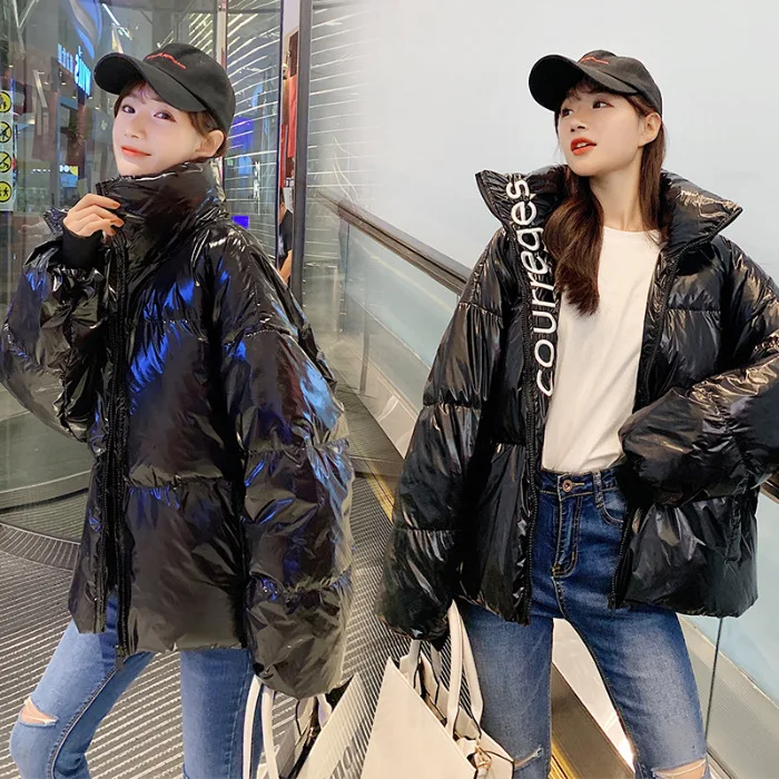 

Photo Shoot Short down Jacket Cotton-padded Clothes Women's Autumn & Winter New Style WOMEN'S Dress Long Sleeve 2019 Bright Surf