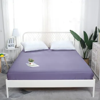 

Bed Cotton Sheet Mattress Protector Cover for Bed Solid Deep Sheet with Elastic Band All-inclusive Design Hygroscopic Breathable