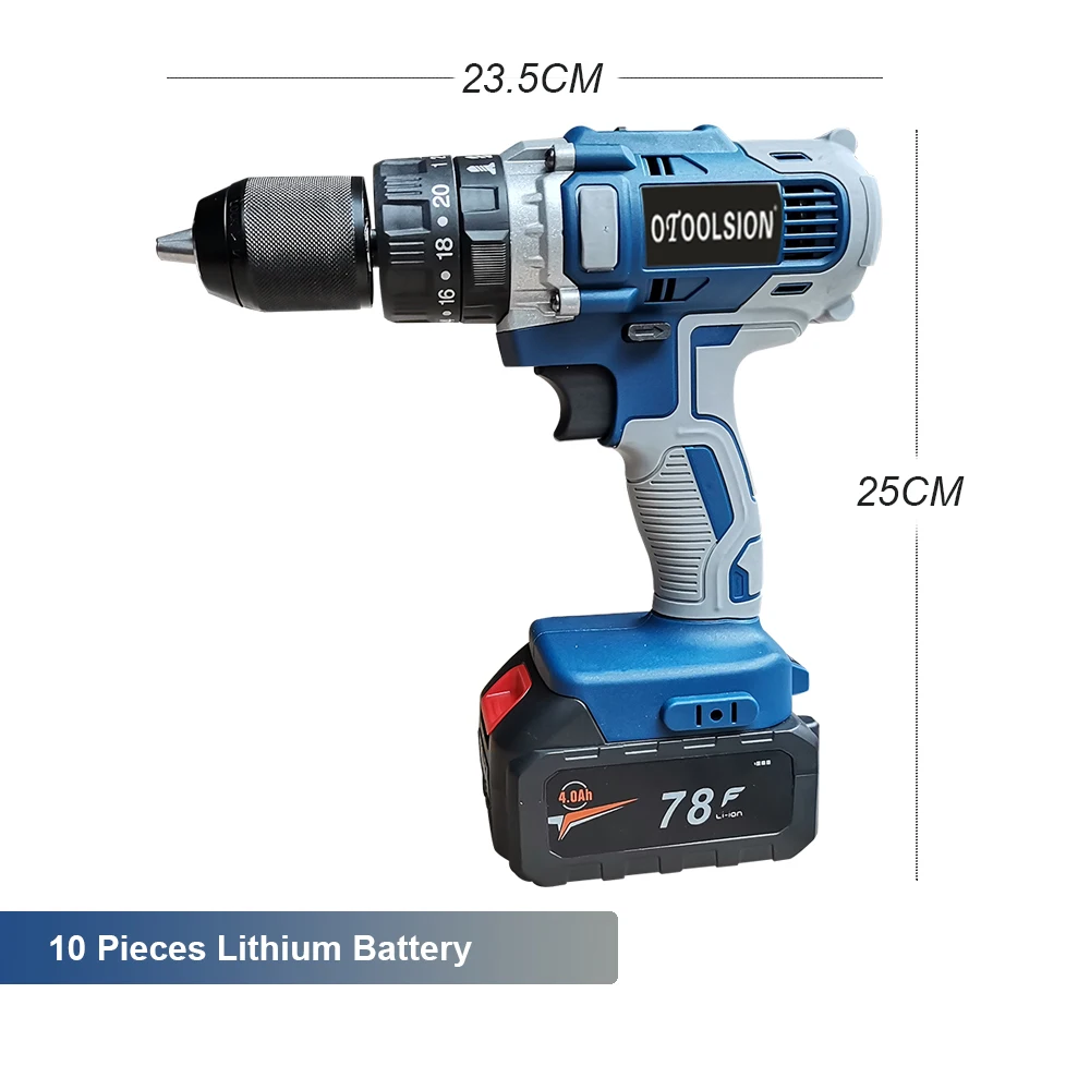 21V Cordless Drill Wireless Drill 20+3 Torque Electric Tools 2in1 Drill And Screwdriver With Batteries With Screwdriver Bag (5)
