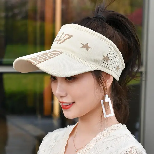 Large Brim Women Sports Visor Sun Hats 