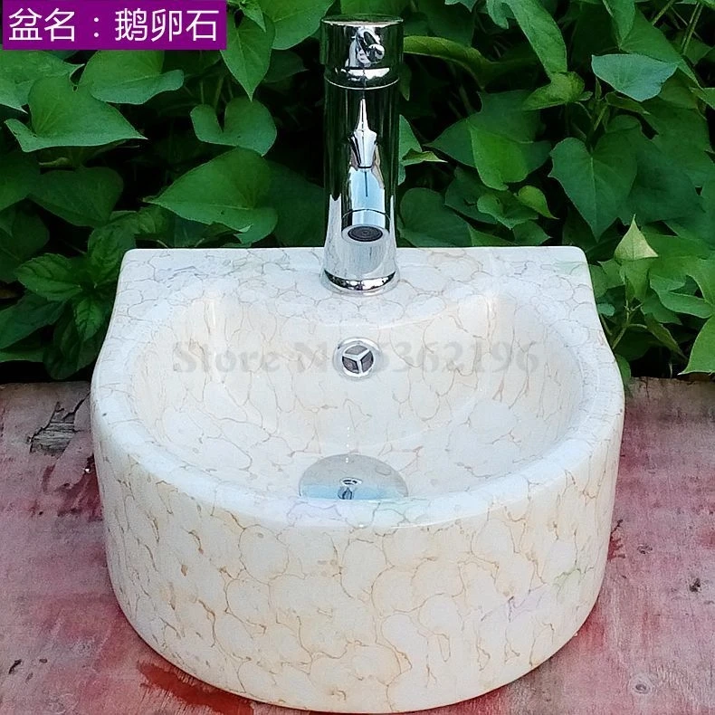 Taiwan Basin One Small Balcony Wash Basin Small Family Ceramic Floor-to-ceiling Wash Basin Bathroom Corner Hanging Basin