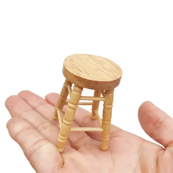 

1/12 Mini Dollhouse Furniture Miniature High Stool Wooden Color Living Room Toy kids toys brinquedos juguetes игрушки антистресс