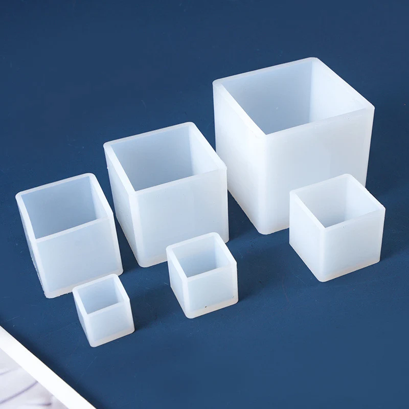 Hot Silicone Mold DIY Gypsum Plaster Crafts Mould Square Silicone Soap Candle Resin Molds Cube Shape Candle
