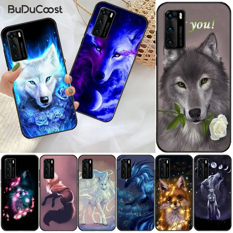 CUCI Anime cute fox Newly Arrived Black Cell Phone Case For Huawei P9 10 20 30 40 P Smart 20lite 2019 P30 lite Pro 2017 | Мобильные