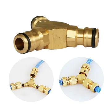 

New 3-Way Brass Garden Hose Tap Connector Garden Hose Water Pipe Quick Connectors For Watering Irrigation System