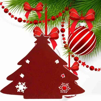 

4 Pcs/set Christmas Tree Cutlery Set Bag Knife And Fork Cover Tableware Pouch Holder Cutlery Bags Xmas Dinner Party Supplies