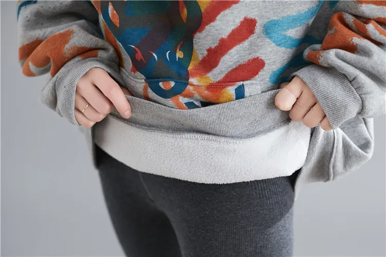 BelineRosa, американский Повседневный стиль, с буквенным принтом, плотные теплые топы и толстовки с капюшоном, с воротником, зимние женские пуловеры, FHWY0012