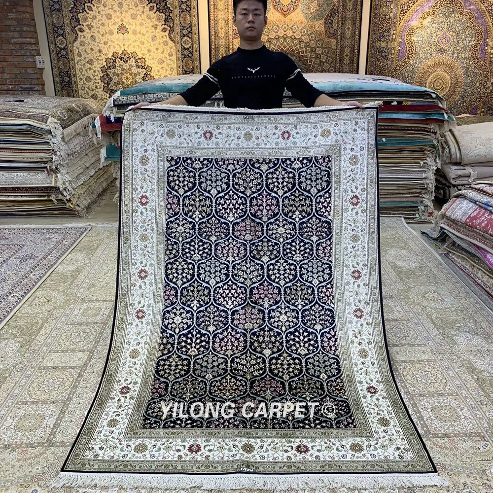 Yilong 4 5 'x 6 5' Тебриз шелковый ковер ручной работы изысканные китайские