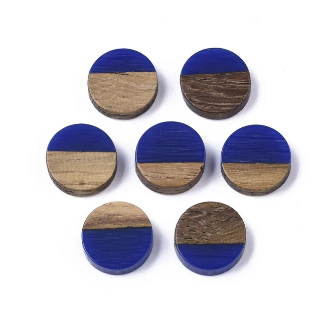 50pcs 10mm Resin & Wood Cabochons Resin Cabochon Flat Back for Jewelry Making DIY Bracelet Earring Accessories 10x3.5~4mm Mauve