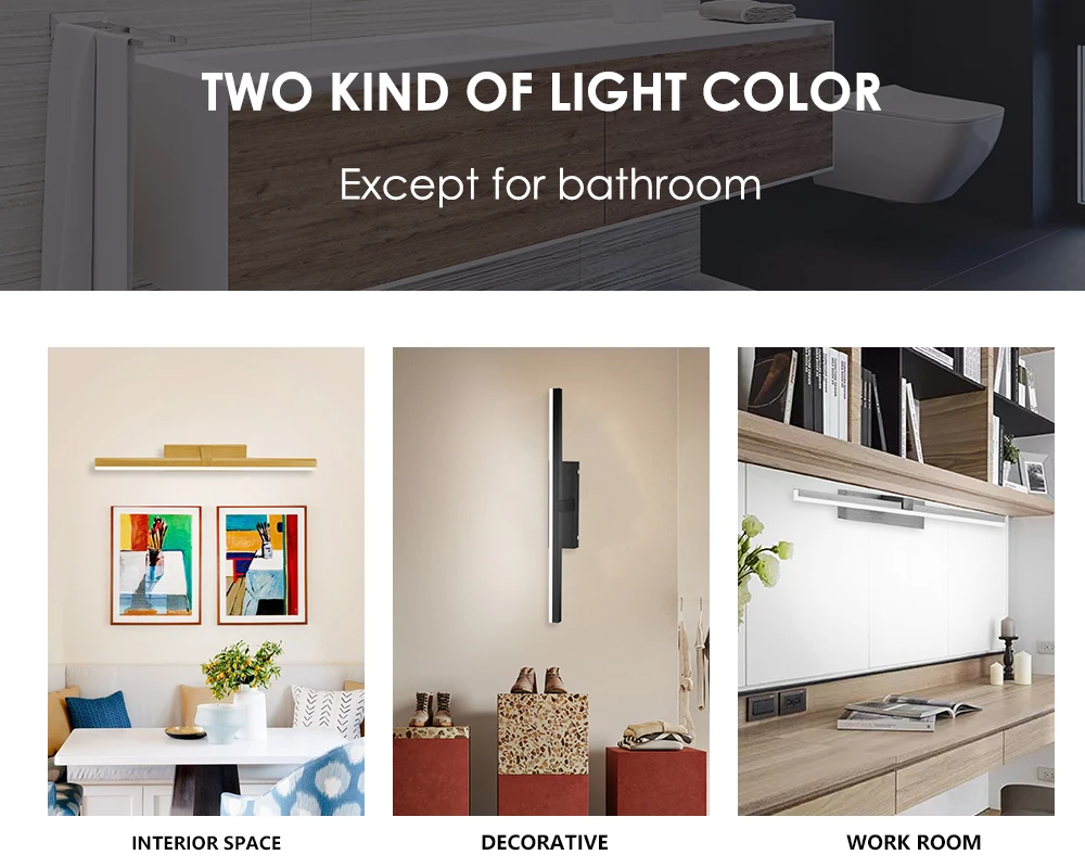 LUCKY LED Wall Lamp Bathroom Mirror Light 220v 110V 8W 12W Led Wall Light Waterproof Vanity Light Fixtures for Home Living Room