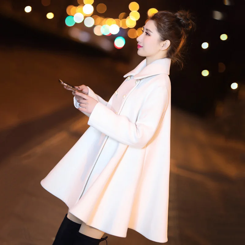 Красно-белое шерстяное пальто женский модный плащ стильные длинные парки Пальто элегантное осенне-зимнее шерстяное пальто женское манто Femme C5821