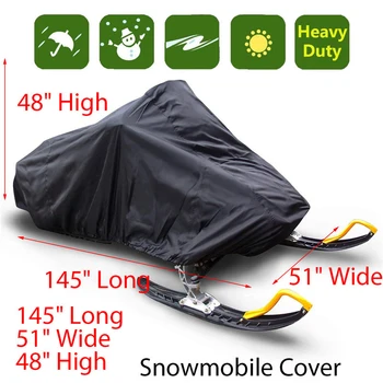 

1pc Snowmobile Cover Protector Winter Storage Waterproof 145*51*48inch