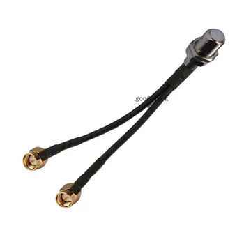 

10pcs RG174 Cable F Jack Female to 2 SMA Male Connector RF Pigtail GPS Antenna Extension Cable 10/15/20/30/50cm /1m