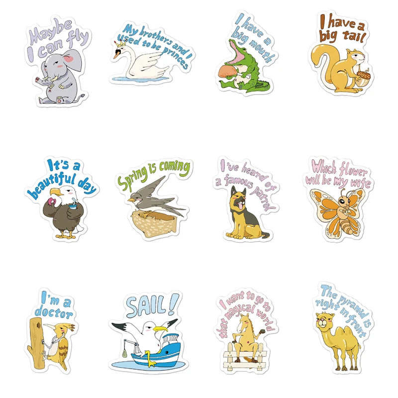 Мультяшные Kawaii Животные наклейки в виде букв для детей детские подарки скейтборд Скрапбукинг ноутбук домашний Декор водонепроницаемый стикер