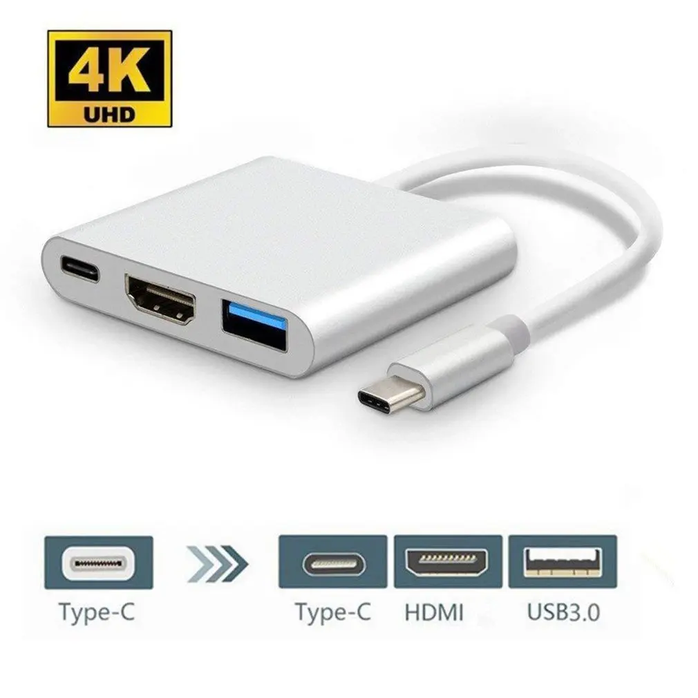Для Apple для переключателя тип-c в Hdmi адаптер конвертер HDMI USB три-в-одном конвертер концентратор Usb 3,0 многофункциональный конвертер