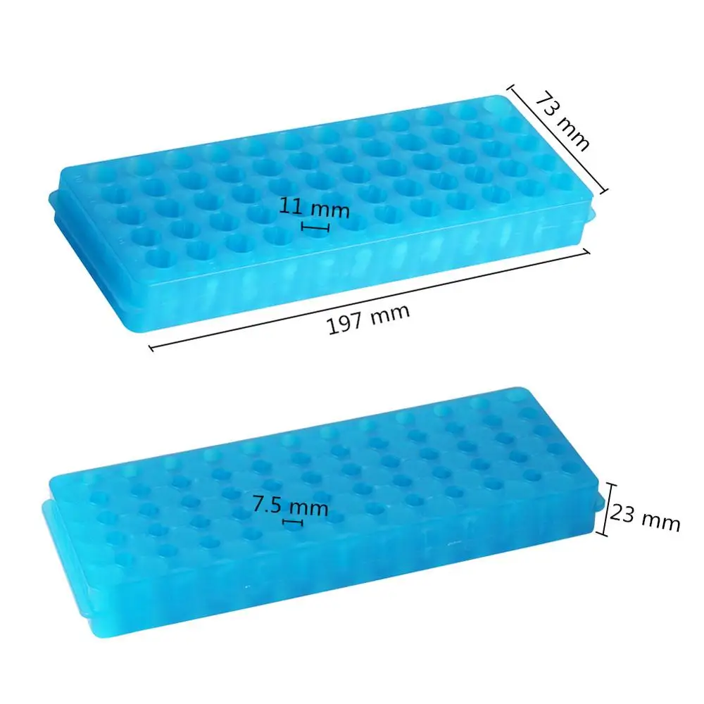 Plastic Centrifuge Tube Holder 2 Side 60 Holes Plastic Centrifuge Tube Rack Laboratory Test Tubes Holder Bracket Rack 0.5ml/1.5ml Centrifuge Vials Stand 1 Pc