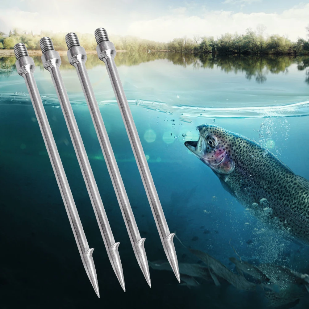 4pcs FISHING harpoon spear Slingshot Bow poissons points sécurité Barbelé Gig Prong 