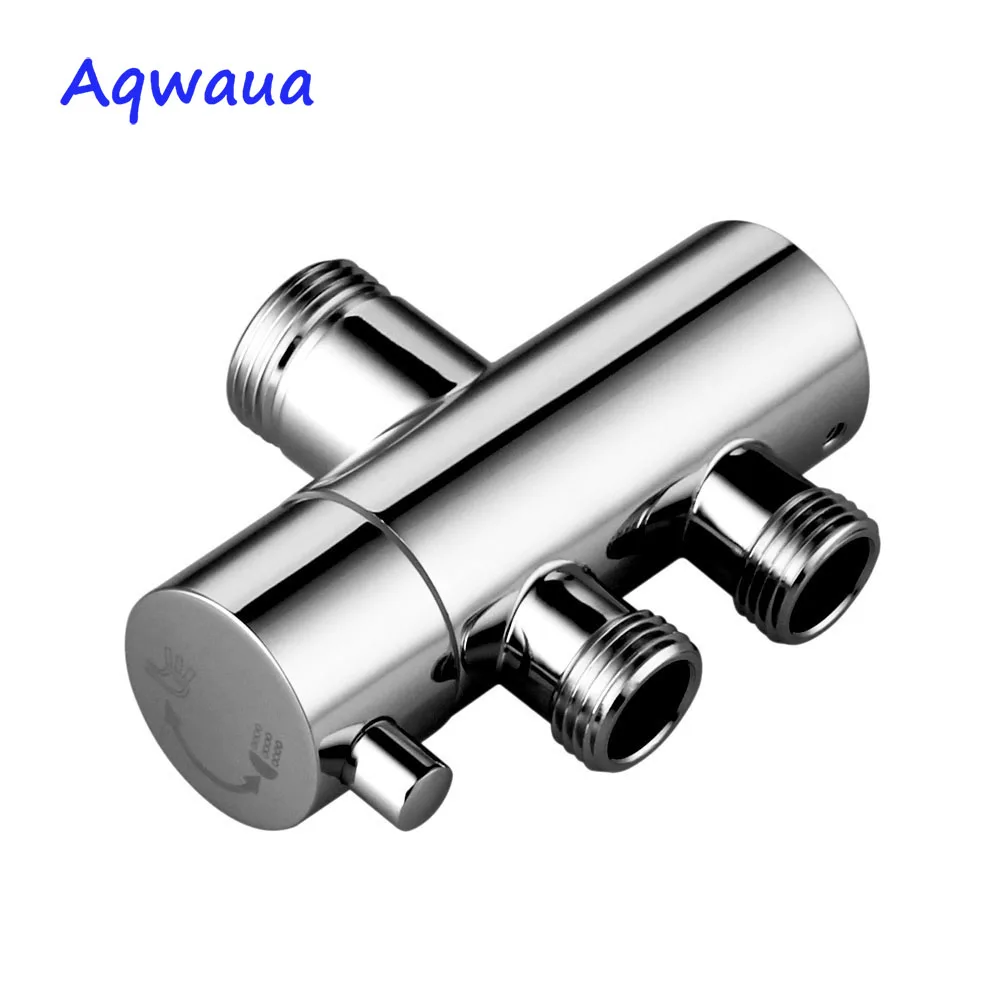 Shower Head Diverter Valve Diverter Valve Faucet Valve Aqwaua Shower Faucet Diverter 3 Way Shower Arm Diverter 2 Functions Brass Body Chrome Plated