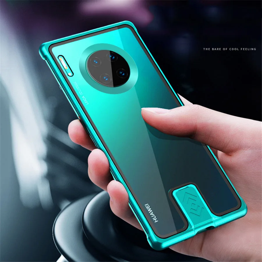 Для huawei mate 30 20 Pro чехол Роскошный металлический бампер стекло прозрачная задняя крышка для huawei mate 20 30 Push-Pull Бескаркасный чехол