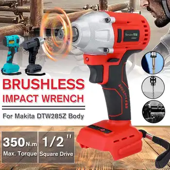 

NEW 18V Electric Brushless Impact Wrench Rechargeable 1/2 Socket Wrench Power Tool Cordless with LED light for Makita Battery