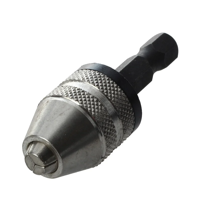 Silver+Black 6mm Keyless Drill Bit Chuck Quick Change Adapter Converter Hex Shank Promotion | Инструменты