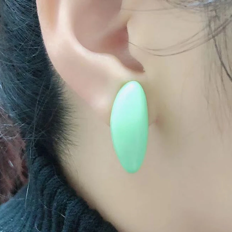 Новые серьги на клипсах желтого и синего цвета акриловые модные элегантные в