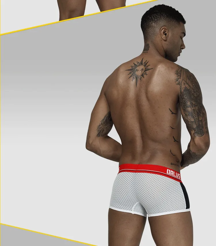 Мужские трусы боксеры Gay Mesh boxerкороткие Дышащие Боксеры Мужское нижнее белье мужские трусы забавные трусы Homme мужская одежда OR193