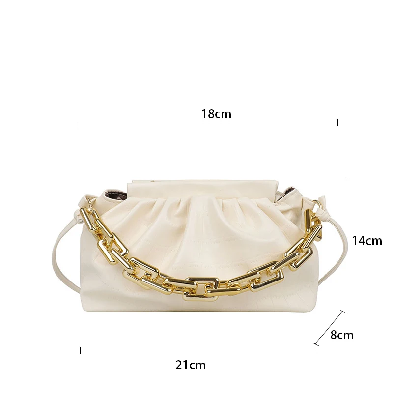 Fold Cloud Bags for Women PU Leather Shoulder Crossbody Bag Luxury Chain Designer Handbags Female Small Dumpling Pouch Bags