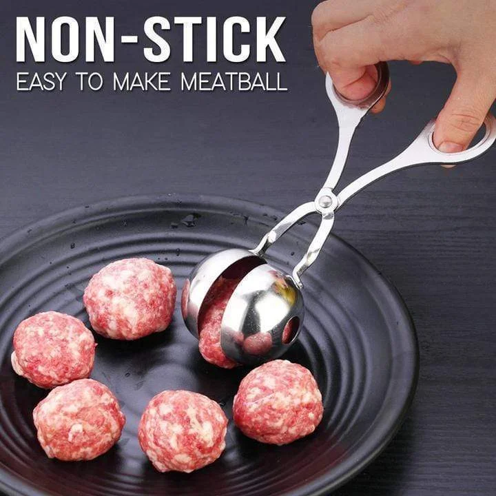 Meatball Spoon Meatball Making Tool 304 Stainless Steel Meatball Maker Master Meatball Tool HiYi Non-Stick Meat Balls Accessories Kitchen Gadget DIY Manual Meat Baller Tool with Long Handle 