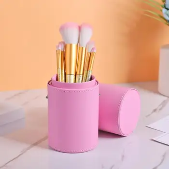 

Portable Makeup Brush Storage Holder Leather Cosmetic Pen Cup Case Box Organizer Extensive Compatibility and Usability
