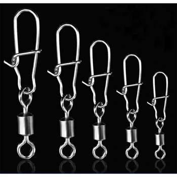 HOT OFFER ❤️ 20PCS pike fishing accessories Horoscope Connector Pin Bearing Rolling Swivel Stainless Steel Snap Fishhook Lure Swivels Tackle - discount item 35% OFF Sports & Entertainment