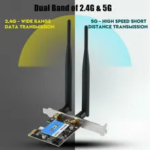 2,4 5G 433M передачи антенны Bluetooth Настольный ПК стабильная Беспроводная PCI-e быстрая wifi домашняя Замена офисная сетевая карта