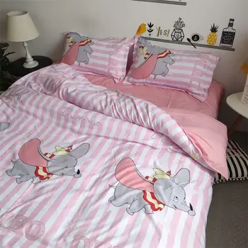 

Disney mickey mouse bedding set girl boy quilt children cartoon duvet cover cute coverlid bedsheet Dumbo pillowcase
