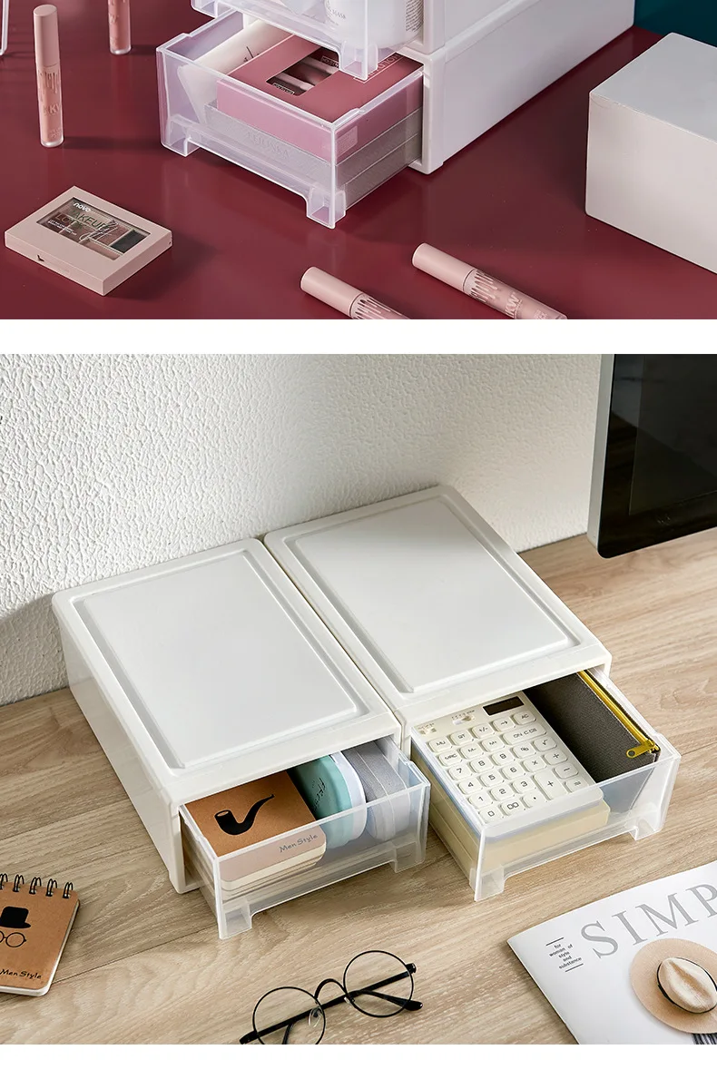 CIBER Japanese Style Drawer-type Storage Cabinets Clothes Organizing Wardrobe Storage Box Small Desktop Drawer Storage Box