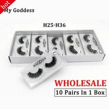 Прямая с фабрики 3d натуральные норковые ресницы оптом 10 пар Накладные ресницы черные ресницы в 1 коробке полная полоса 10 пар/упаковка оптом