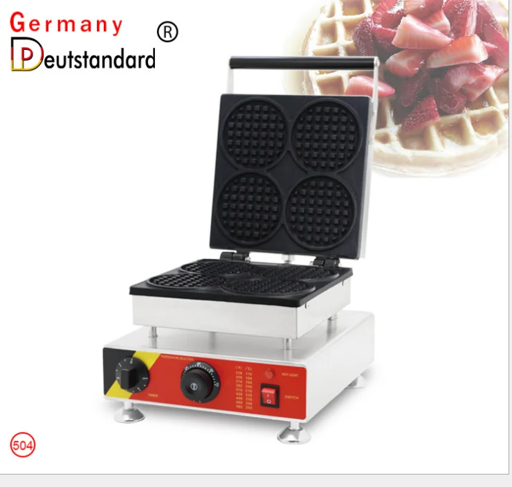 New Arrival 4 Pcs Round Shape Mini Waffle Cone Maker Stainless Steel #201 Commercial Use Waffle Maker Waffle Parameters With CE pm6000v veterinary patient with the parameters of spo2 ecg nibp temp resp and pr