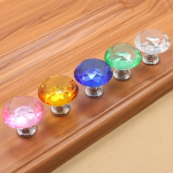 

10PCS 30mm Clear Crystal Glass Door Knobs Cupboard Cabinet Handle Drawer Pull Handle Screw