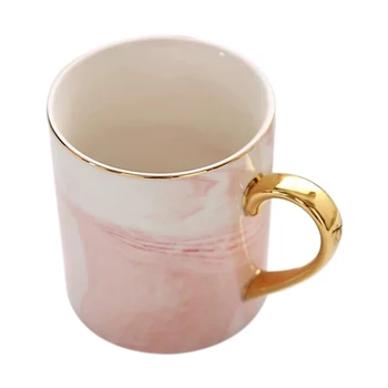 

400Ml Ceramic Coffee Marble Mugs With Gold Handle Natural Marble Office Drinking Milk Mugs Cups Gifts