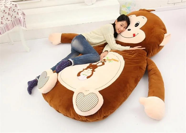 US $171.58 Top Very cute cartoon Sleeping Bag soft animal Cat Frog Monkey Bear Bed Carpet Tatami Sofa mat Beanbag plush toy kids gift