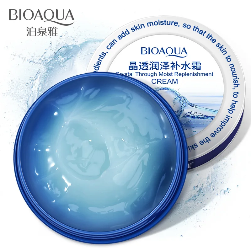 BIOAQUA Кристальный увлажняющий крем для лица Уход питание для кожи плотный наполняющий водный крем с гиалуроновой кислотой 38 г